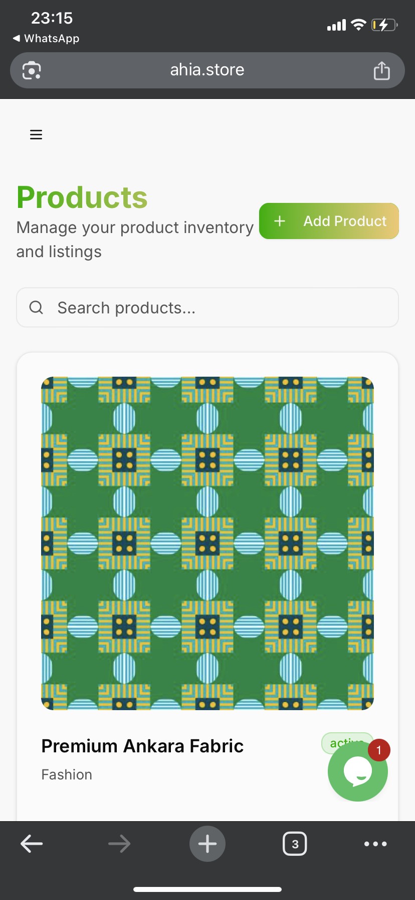 Ahịa products on mobile